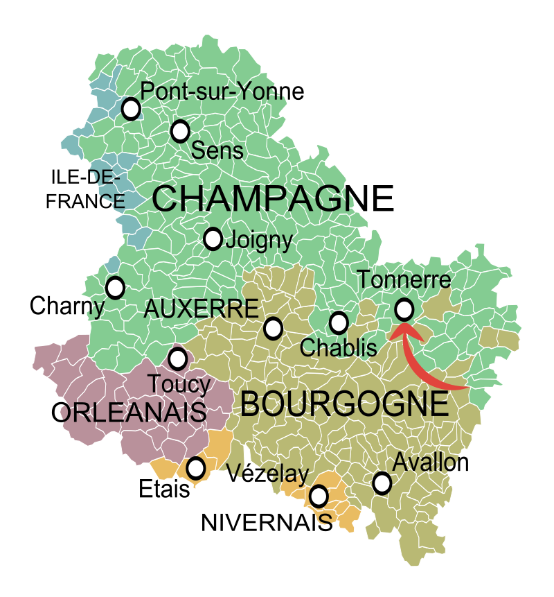 carte département yonne localisation tonnerre